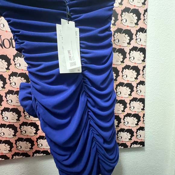 Zara Blue flower cutout mini dress size Small - Picture 3 of 3